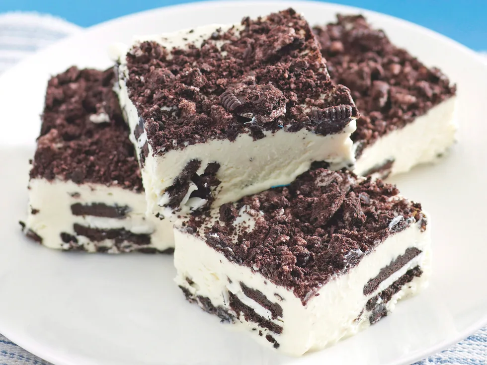 Frozen choc treat - Cookies and cream Ice cream slice