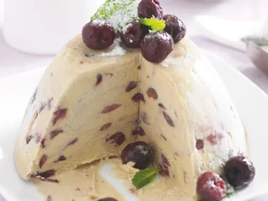 Burnt Brown Sugar Ice-cream with Cherries