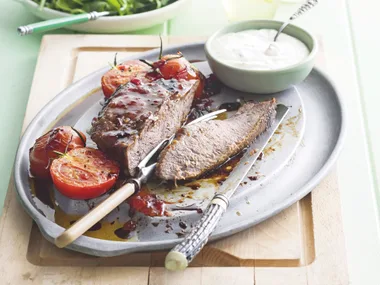 Cranberry Beef with Roast Tomatoes