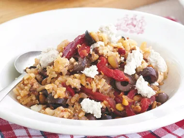 Baked Sun-dried Tomato and Olive Risotto