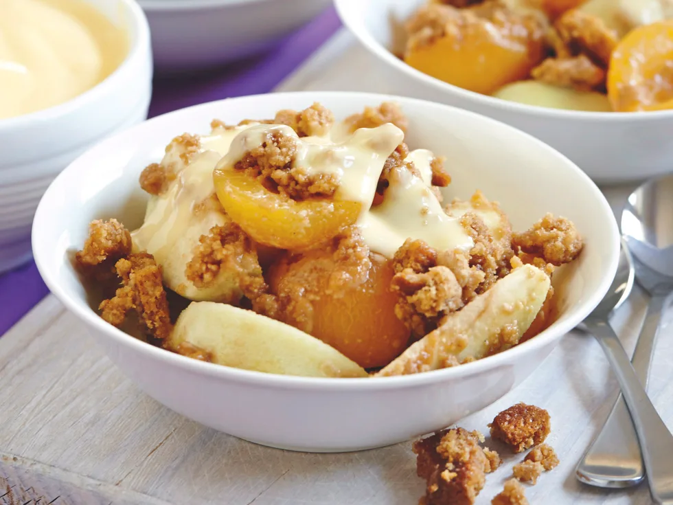 Apricot and Ginger Nut Crumble