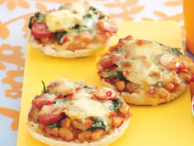Baked Bean and Cabanossi Pizzas