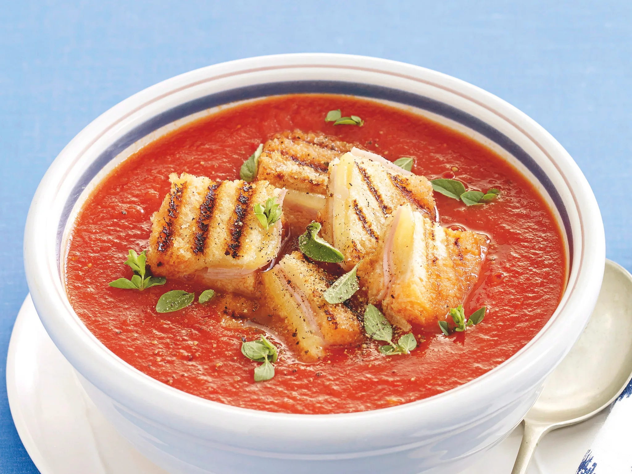 Roasted Tomato Soup with Cheesy Toasties