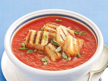 Roasted Tomato Soup with Cheesy Toasties