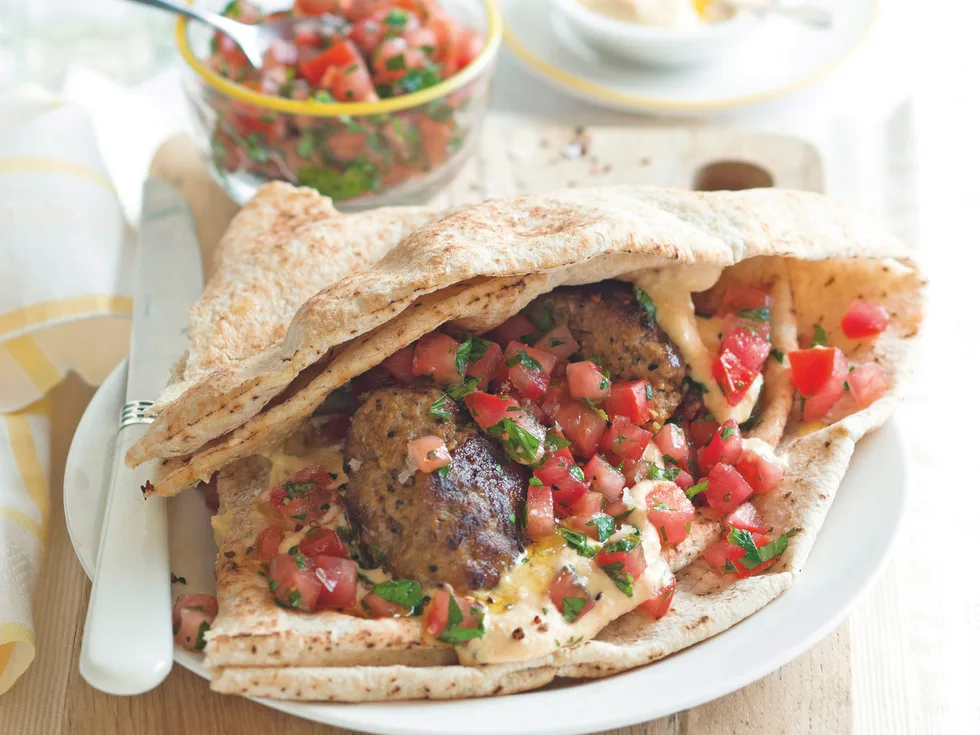 Burger Wraps with Tomato Parsley Salsa