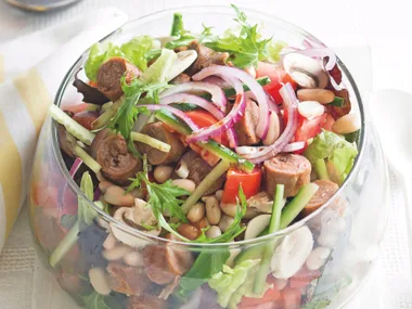 Sausage, Bean and Mushroom Salad