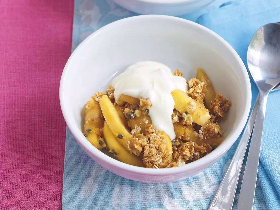 Apple and Passionfruit Crumble