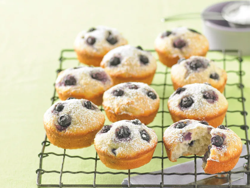 Blueberry and coconut friands