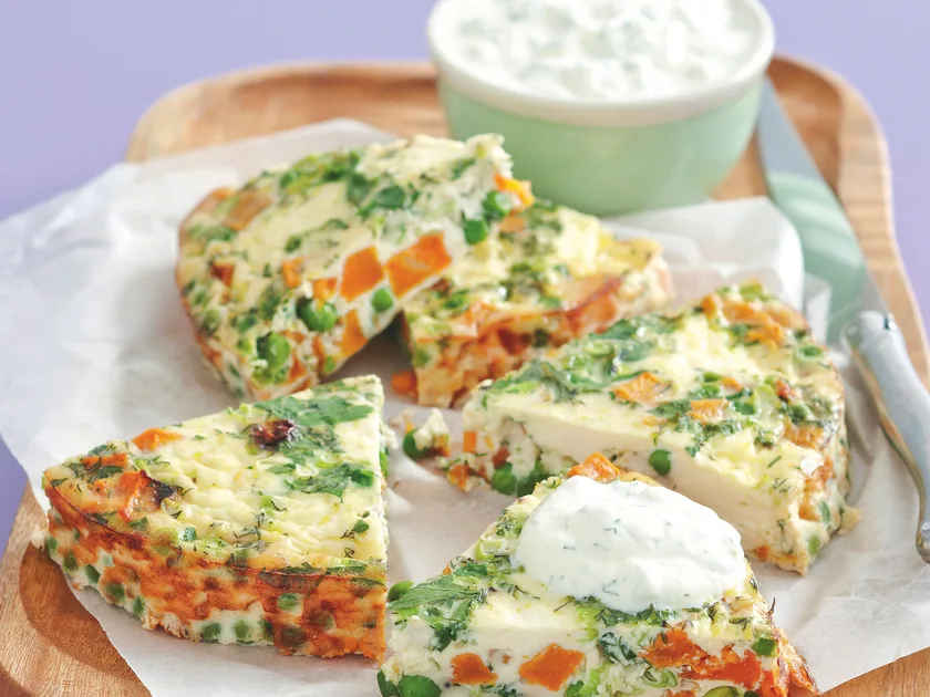 Ricotta, pea and pumpkin frittata