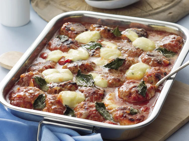 Baked Pork Meatballs in Tomato Sauce