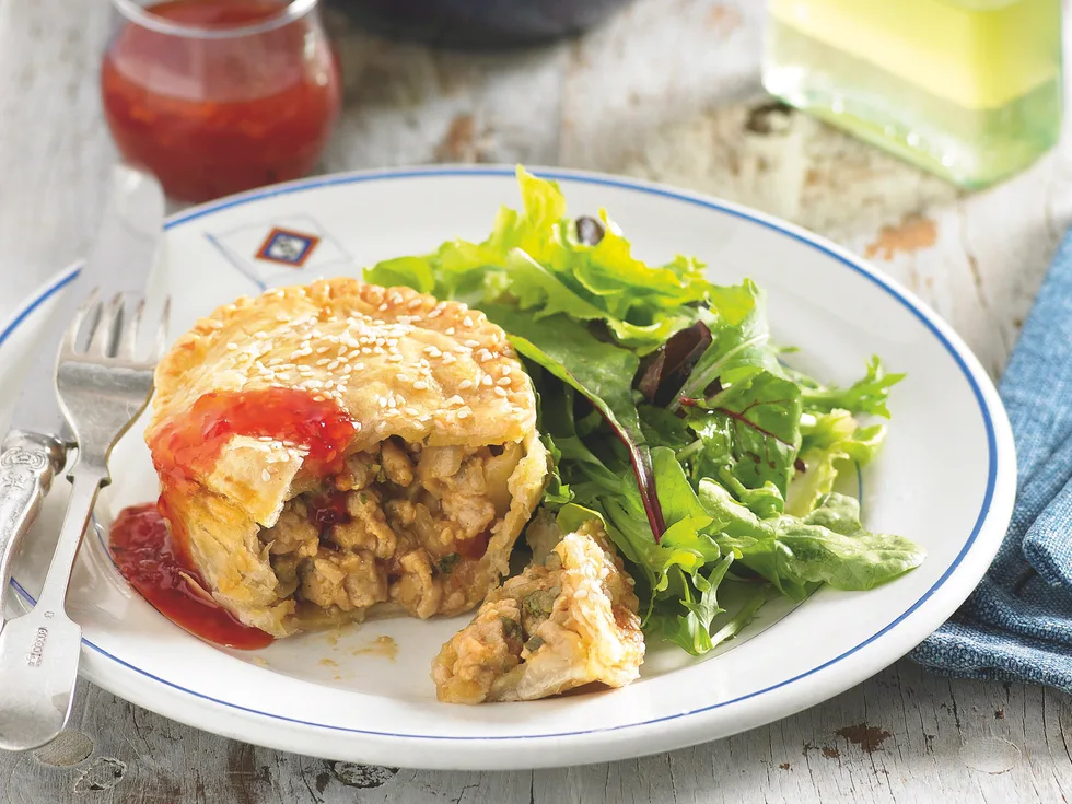 Make-ahead pies - Chicken satay pies