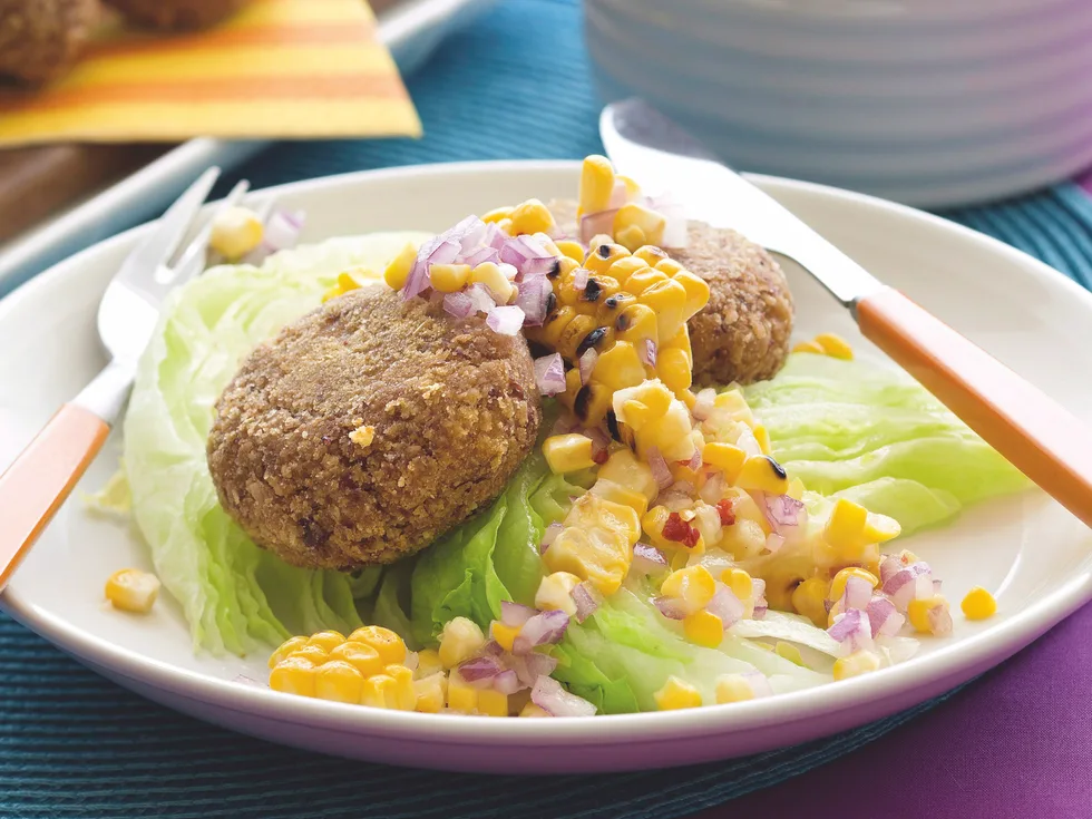 Bean Patties with Grilled Corn Salsa