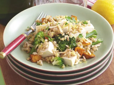 Green Bean and Tofu Pilaf