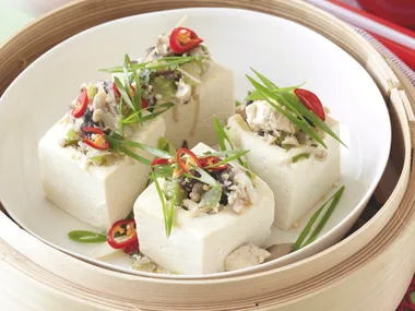 Mushroom and Sesame Stuffed Tofu