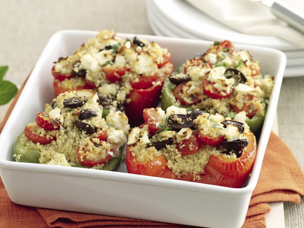 Tomato and Olive Stuffed Capsicum