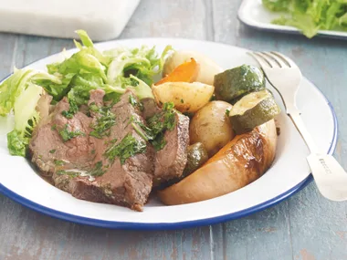 Mustard Beef with Pumpkin and Potato