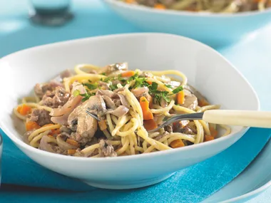 Creamy Beef and Mushroom Spaghetti