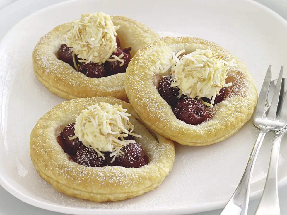 Cherry Tarts with Coconut Ice-cream