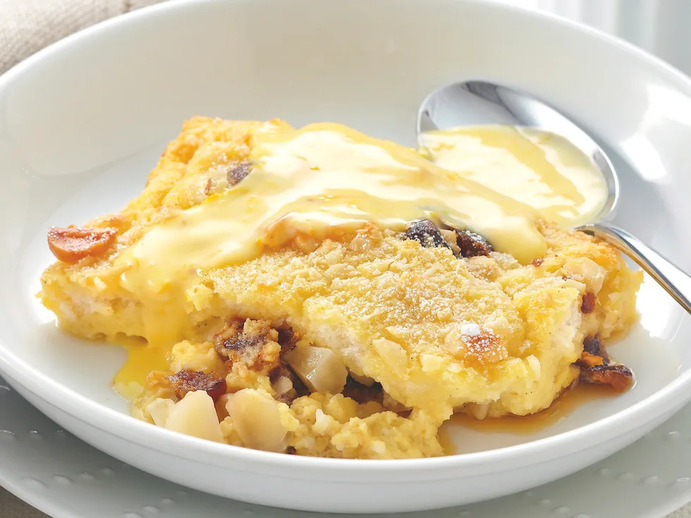 Date and Macadamia Bread Pudding