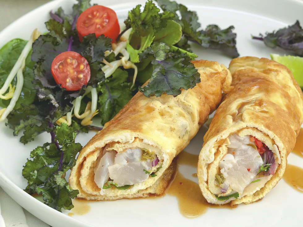 Egg Rolls with Cured Fish