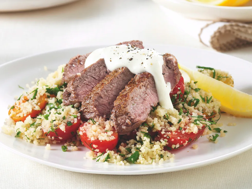 Grilled Lamb with Heirloom Tomato Tabouli