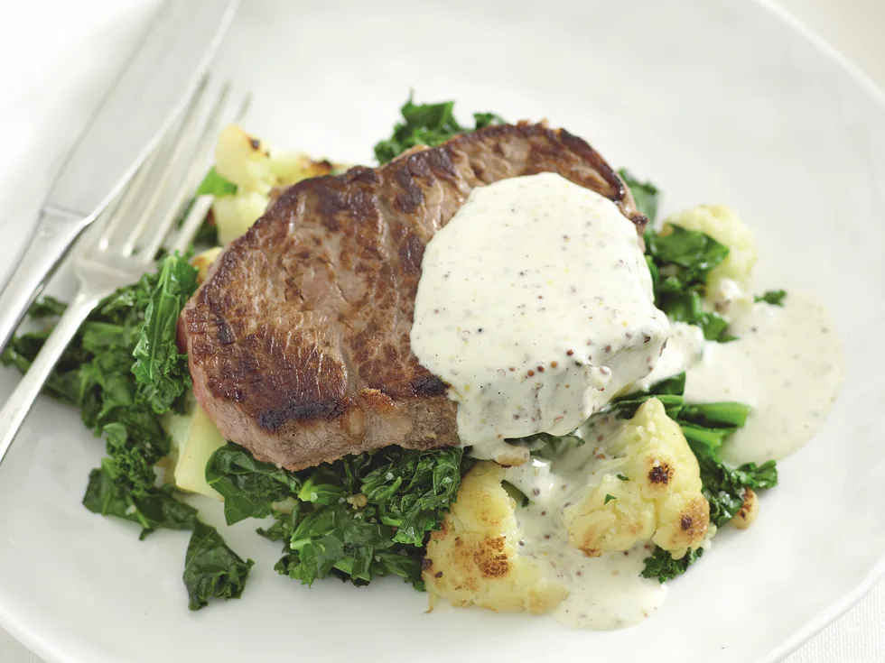 Grilled Steak with Caramelised Cauliflower