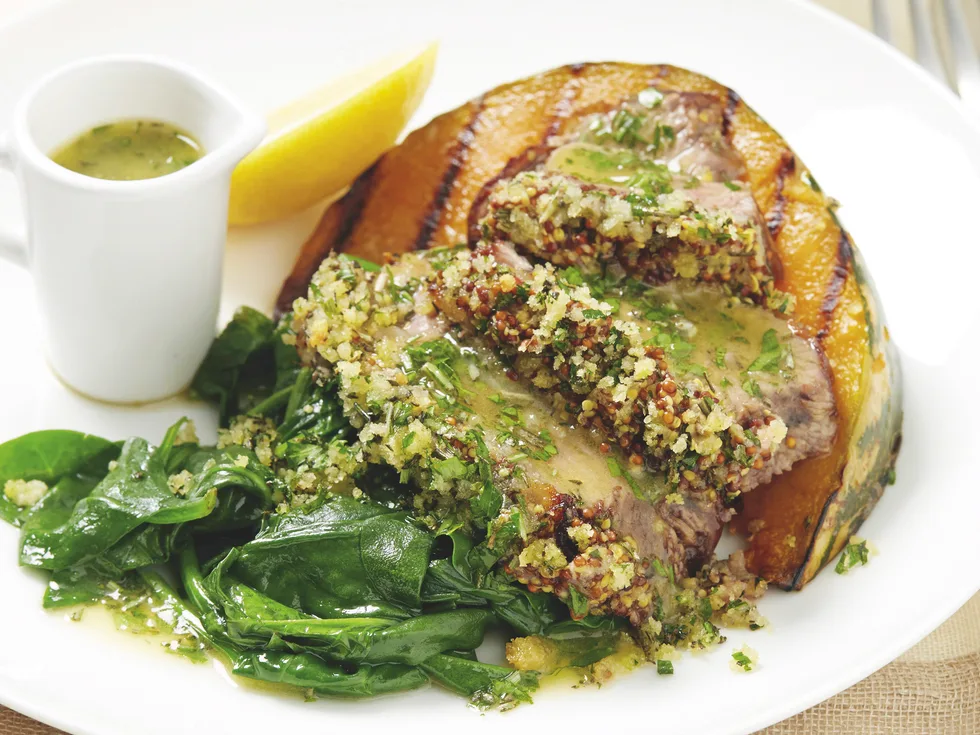 Herb Crusted Lamb with Pumpkin