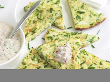 Kohlrabi Fritter with Dipping Sauce