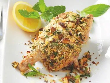 Pistachio-crusted Spatchcocks