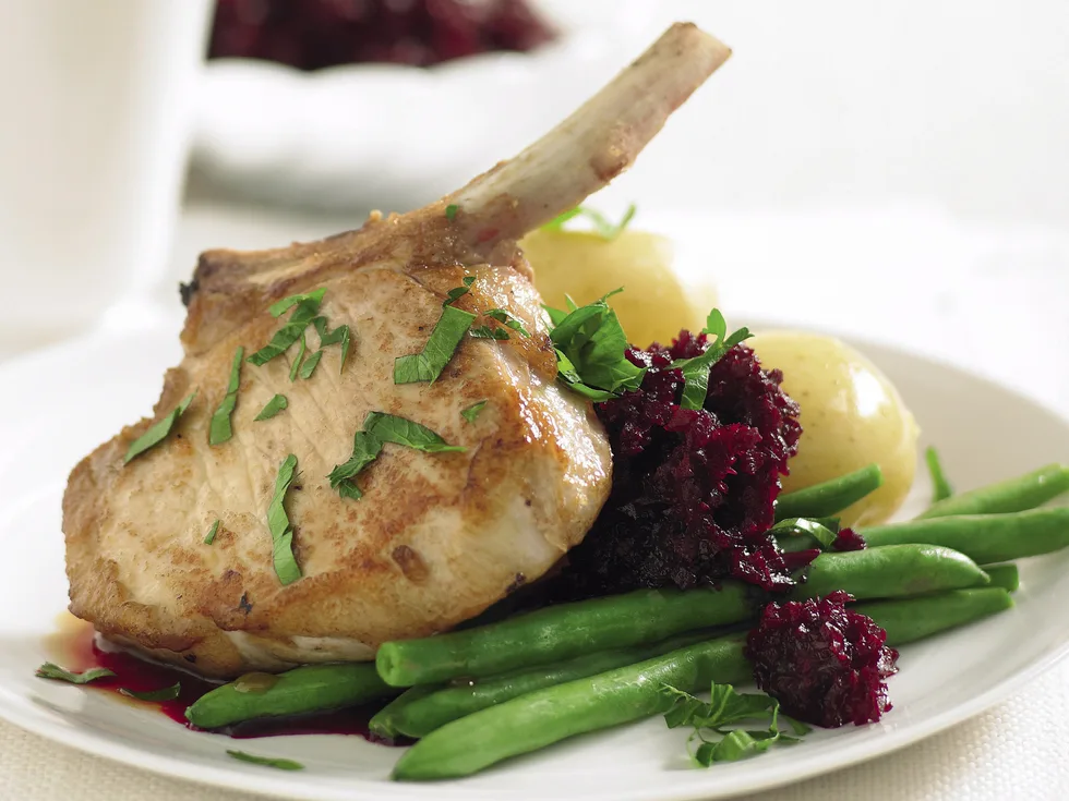 Pork with Quick Beetroot Chutney