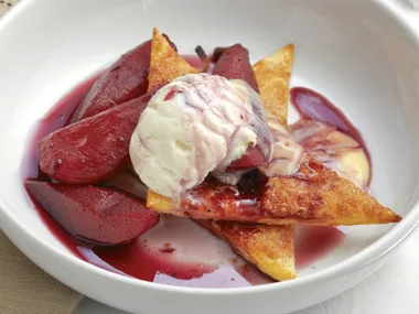 Red Wine Caramelised Pears