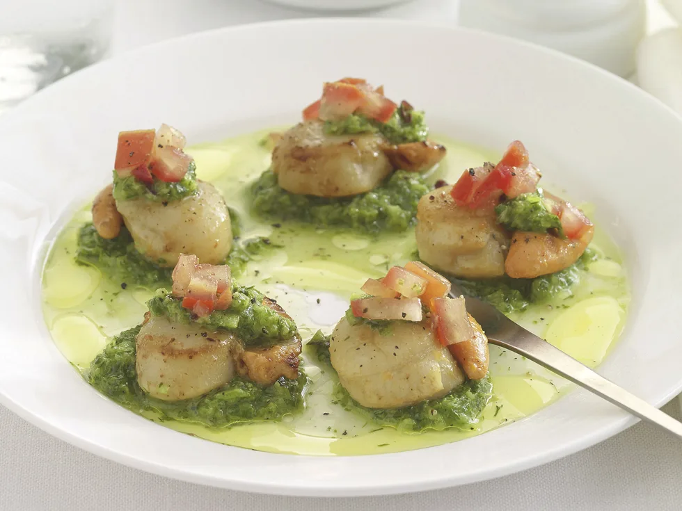 Scallops with Salsa Verde