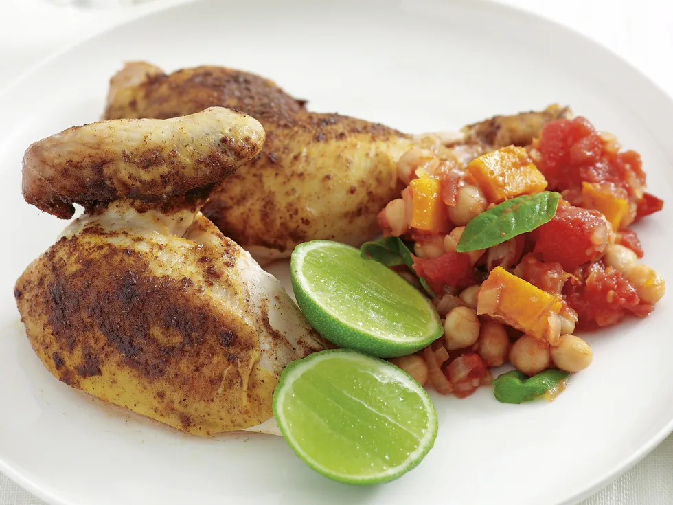 Spiced Spatchcock with Chickpeas