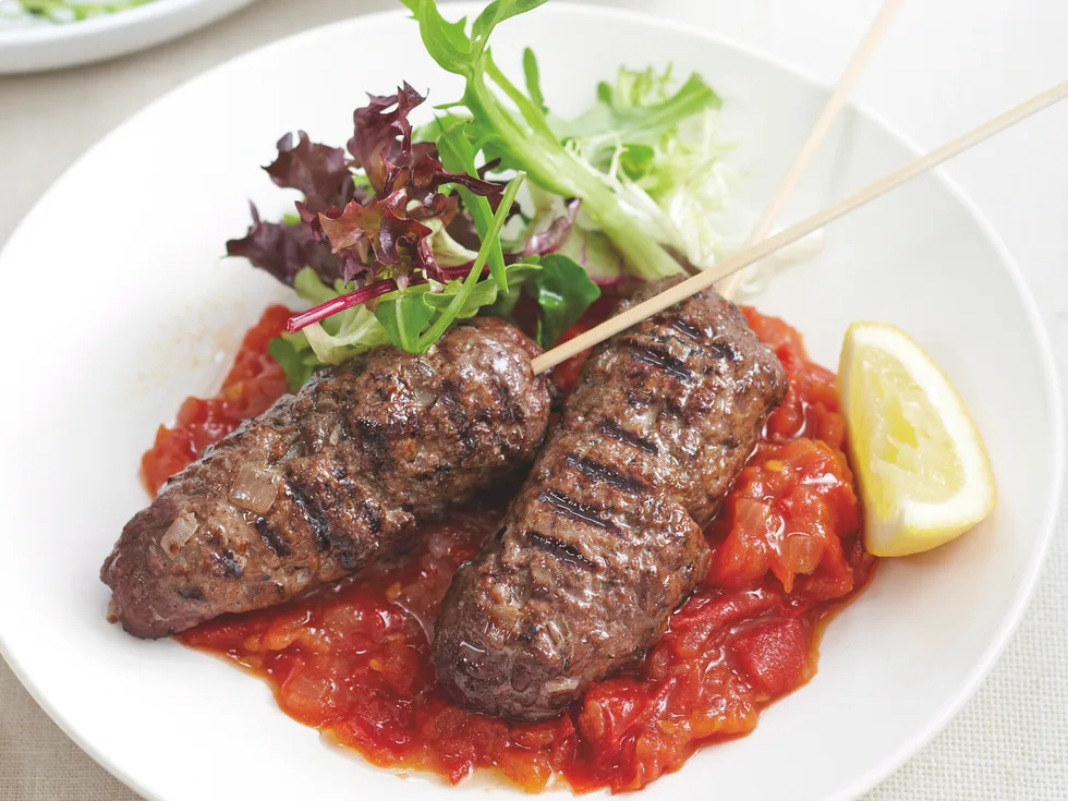Spicy Beef Sausages with Tomato Jam