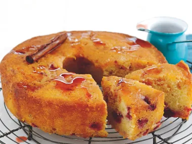 Raspberry and Cranberry Syrup Cake