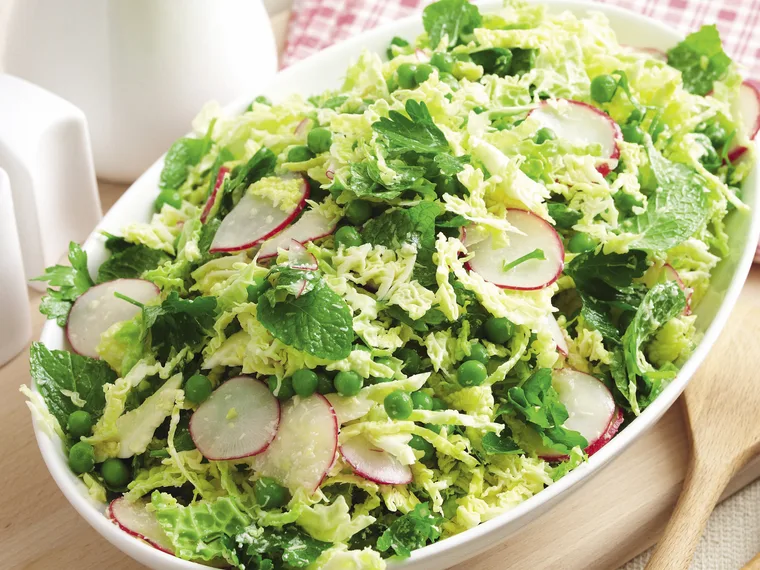 Minted Peas and Cabbage Coleslaw