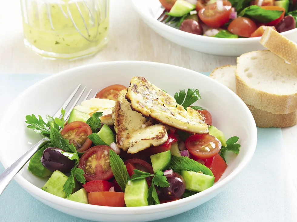 Greek-style Salad with Haloumi