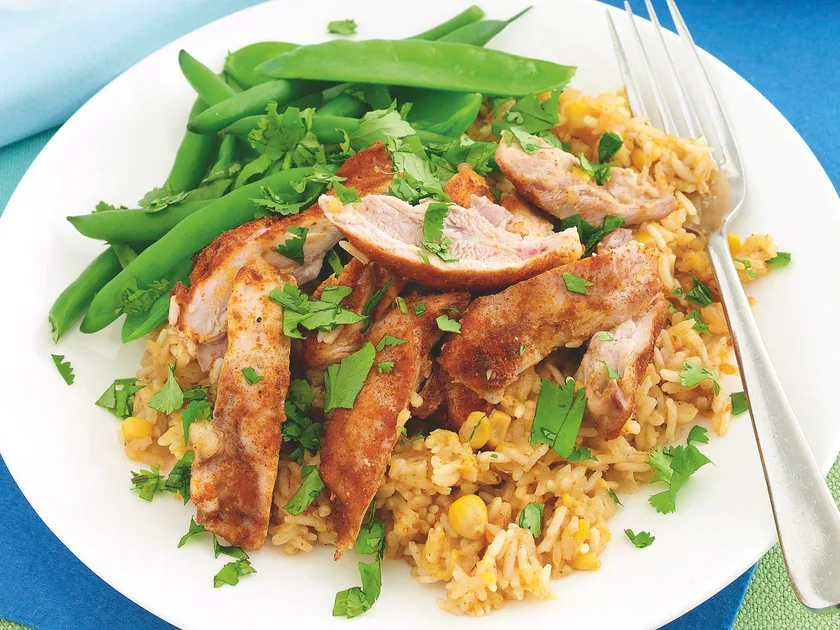 Baked chicken and rice