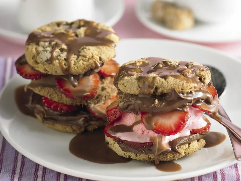 Strawberry Neapolitan Ice-cream Sandwiches