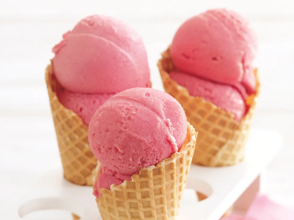 Raspberry and Lime Sorbets
