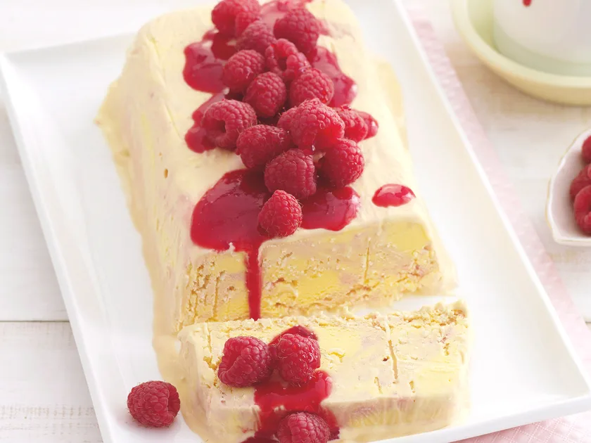 Raspberry, coconut and lime ice-cream