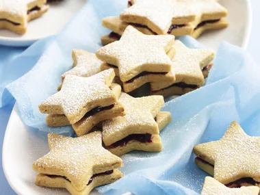 Almond and Cherry Jam Biscuits
