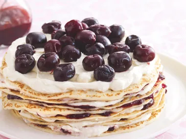 Cherry Jam Crepe Stack