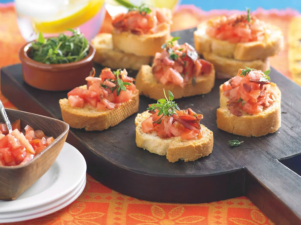 Tomato and Bacon Toasts