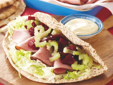 Pastrami and Beetroot Salad Wraps
