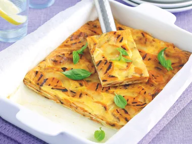 Roast Kumara, Basil and Mozzarella Prittata