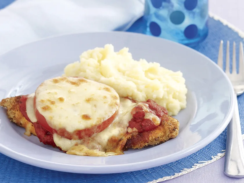 Chicken schnitzel parmigiana