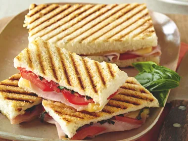 Grilled Ham Caprese Toasties