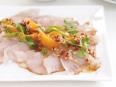 Barramundi Sashimi with Sesame Dressing
