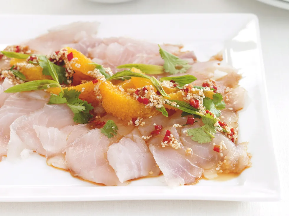 Barramundi Sashimi with Sesame Dressing